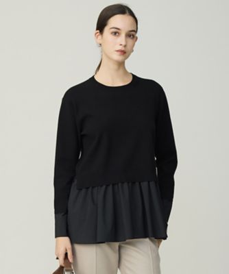 ＜ICB L (Women/大きいサイズ)＞レーヨンシルクストレッチブレンド　ドッキングペプラムプルオーバー（ＫＲＣＭＧＷ０６０６）