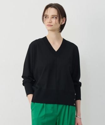 クリアレーヨンストレッチ Vネックニット（KRCMLM0302
