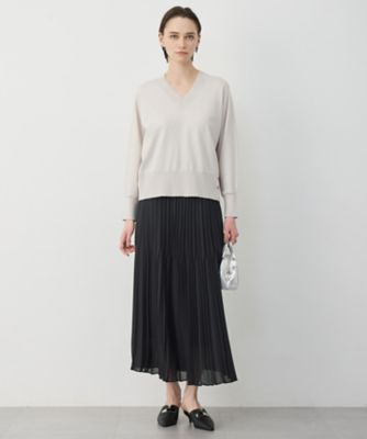 クリアレーヨンストレッチ Vネックニット（KRCMLM0302