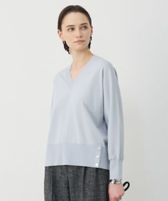クリアレーヨンストレッチ Vネックニット（KRCMLM0302