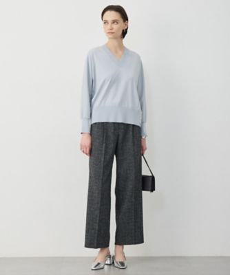 クリアレーヨンストレッチ Vネックニット（KRCMLM0302