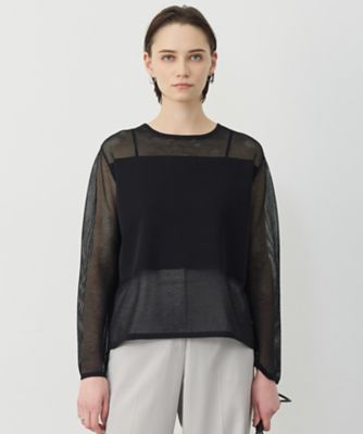 ＜ICB L (Women/大きいサイズ)＞パネルパターンメッシュ　ニットプルオーバー（ＫＲＣＭＬＭ０３０３）