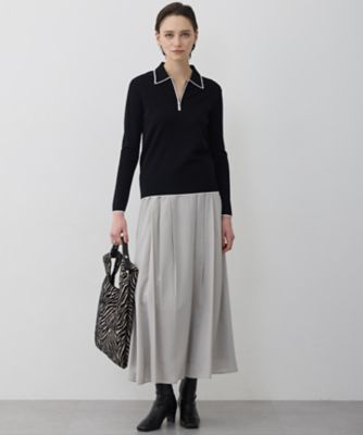 シンセティックフルニードル ハーフジップニット