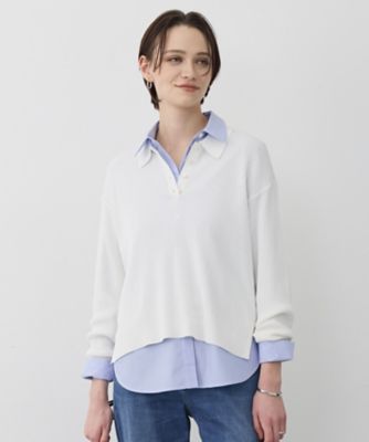 ＜ICB L (Women/大きいサイズ)＞マーセライズコットンポロ　ニット（ＫＲＣＭＬＳ０２０７）