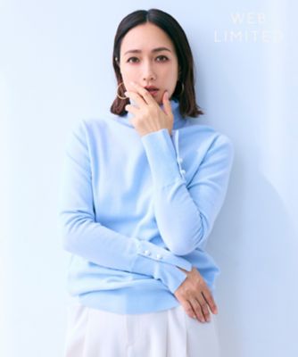 【ＷＥＢ限定・洗える】ＡＬＳＡＣＥ　／　パール釦タートルネックウールニット（ＫＲＣＷＣＡ０５５４）