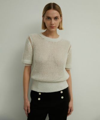 ＜BEIGE， (Women)＞【ＣＬＵＥＬ　６月号掲載】ＯＬＩＶＩＥＲ　／　半袖ニット（ＫＲＣＷＣＭ０４０７）