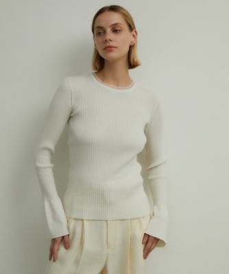 ＜BEIGE， (Women)＞ＨＡＮＮＡ　／　リブニットトップス（ＫＲＣＷＣＳ０３０１）