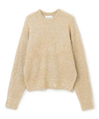 BEIGE ベイジMARRONNIERS / ラメテープヤーンクルーネックニット 洗える】MARRONNIERS ／ ラメテープヤーンクルー