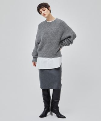 BEIGE, 【洗える】THYME / クルーネックコットンメッシュニット YOKE（ヨーク） メッシュニットクルーネック フォグホワイト