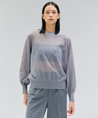 BEIGE， (Women)/ベイジ CADDO/シアーウールクルーネックトップス(KRCWGA0203) 803_ライトグレー 【三越伊勢丹/公式】