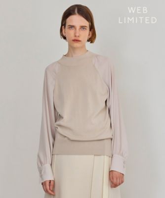 ＜BEIGE， (Women)＞【ＷＥＢ限定・洗える】ＬＥＣＥＲＦ　／　異素材ドッキングストレッチニット（ＫＲＣＷＧＡ６２５０）