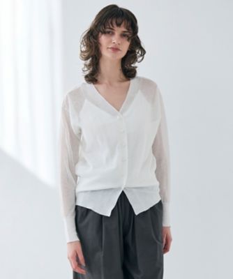 BEIGE， (Women)/ベイジ 【洗える・Oggi 7月号掲載】LUPINUS / 前後2WAYシアーニットカーディガン(KRCWGM0400)