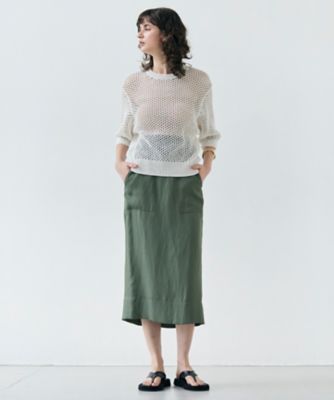 BEIGE, 【洗える】THYME / クルーネックコットンメッシュニット 洗える・STORY 6月号掲載】THYME ／ クルーネック