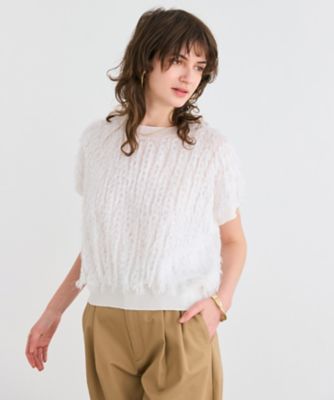 ＜BEIGE， (Women)＞【洗える】ＬＹＣＯＲＩＳ　／　カットジャカードプルオーバーニット（ＫＲＣＷＧＭ０５０１）