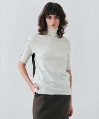 ベイジ今季新品【洗える】JULIE / シルク混カラーブロックタートルニット4 楽天ポイント還元】BEIGE， (Women)/ベイジ【洗える】JULIE/シルク混