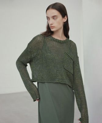 BEIGE, 【洗える】THYME / クルーネックコットンメッシュニット 洗える・STORY 6月号掲載】THYME ／ クルーネック