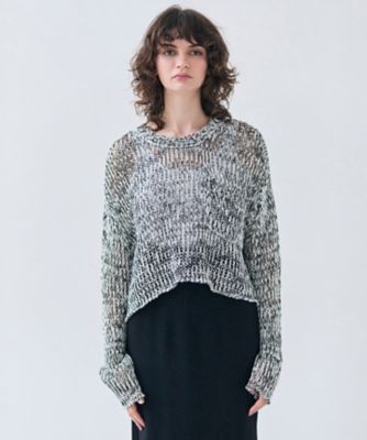 BEIGE, 【洗える】THYME / クルーネックコットンメッシュニット 洗える・STORY 6月号掲載】THYME ／ クルーネック
