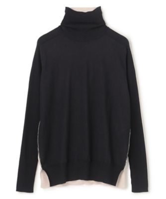 【未使用タグ付き】BEIGE，バイカラーウールタートルニット 洗える・VERY NaVY掲載】LA MONNAIE ／ バイカラー