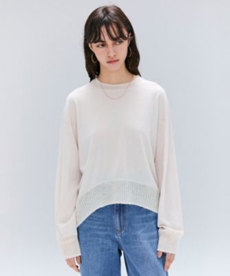 ＜BEIGE， (Women)＞【洗える】ＬＡ　ＭＯＮＮＡＩＥ　／　モヘヤＭＩＸクルーネックニット（ＫＲＣＷＧＷ０３０１）