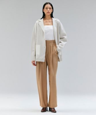 【着用3回】Rene♡ルネ　コットンサマージャケット　ボーダー♡ホワイト コットンボリュームスリーブカットソー M L 【メール便対応可