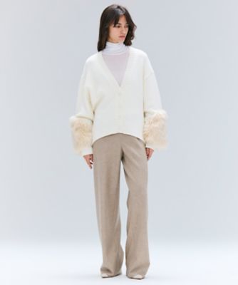 洗える】CHESTER ／ フェイクファーVネックカーディガン