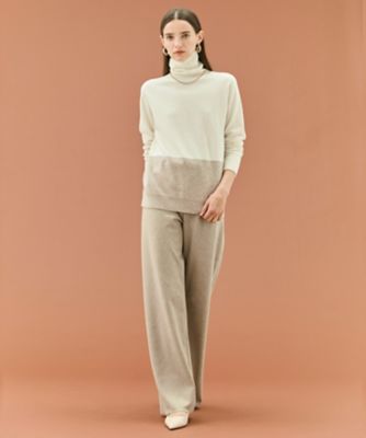 WEB限定・洗える】DEMING ／ バイカラーウールタートルネック