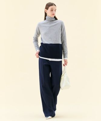WEB限定・洗える】DEMING ／ バイカラーウールタートルネック