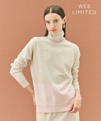 WEB限定・洗える】DEMING ／ バイカラーウールタートルネック