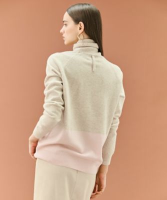 WEB限定・洗える】DEMING ／ バイカラーウールタートルネック