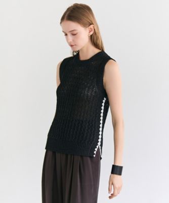 美品 2020SS アパルトモン H/N Knit TOP ノースリーブ ニット 選べる2タイプ ] ボートネックノースリーブリブニット [C4702