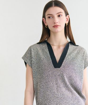 ンニット レースアップスキッパーニットセーター 半袖 1 アイボリー ITEMS URBANRESEARCH（アイテムズ アーバンリサーチ） ニット セーター