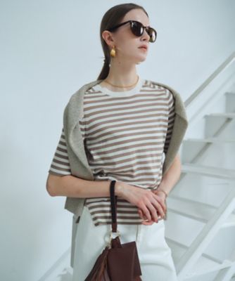 JULIE ／ コットンシルク 2WAY半袖ニット