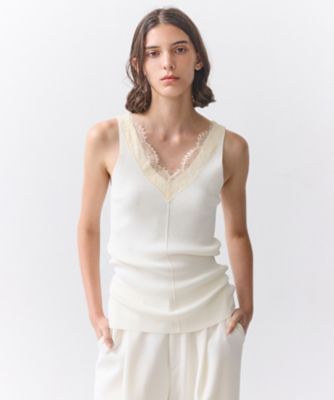 ＜BEIGE， (Women)＞【ＶＥＲＹ　ＮａＶＹ掲載】ＲＵＢＹ　／　レーストリム　リブタンクトップ（ＫＲＣＷＬＳ０３００）