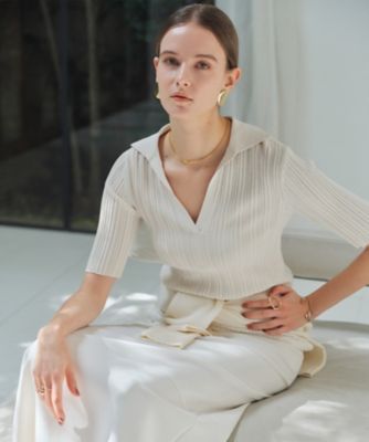 ＜BEIGE， (Women)＞ＬＡＢＲＡＤＯ　／　ランダムリブ　スキッパーニット（ＫＲＣＷＬＳ０３０２）