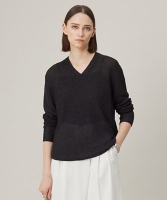 ＜ICB (Women)＞【洗える】　ペーパーブレンドシャインニット　Ｖネックプルオーバー（ＫＲＣＹＧＭ０３０１）