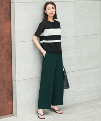 洗える】 シアースムースボーダー ニット（KRCYGM0701