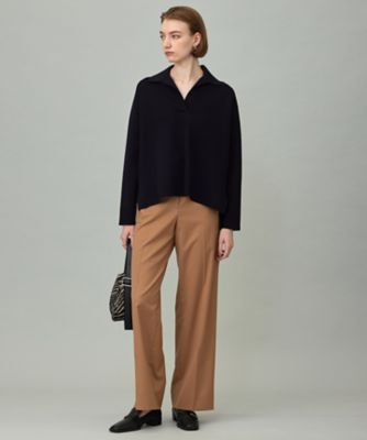 【ICB】シンセティックダブルフェイス ニットプルオーバー【Sサイズ】 洗える】 シンセティックダブルフェイス スキッパーニットプルオーバー