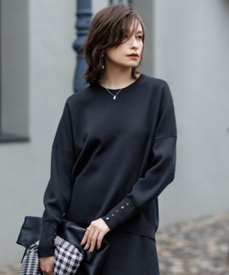 洗える】 シルキーウールダブルフェイス ニットプルオーバー