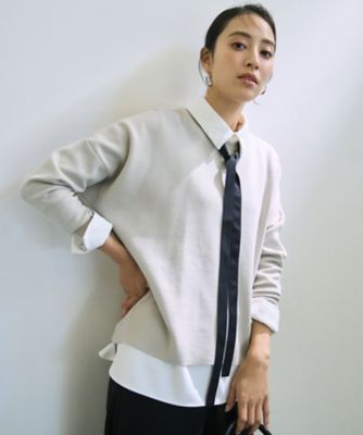 洗える】 シルキーウールダブルフェイス ニットプルオーバー