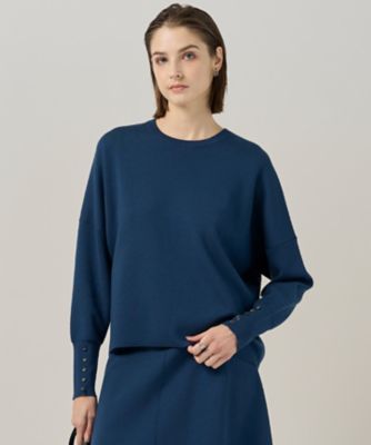 洗える】 シルキーウールダブルフェイス ニットプルオーバー