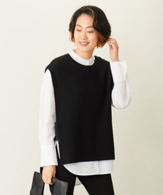 HYKE ロングニットベスト