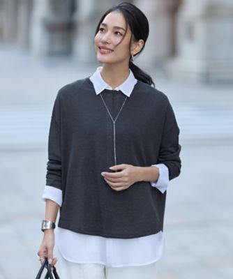 ＜ICB (Women)＞リネンレーヨンハイゲージ　プルオーバーニット（ＫＲＣＹＬＭ０３０４）