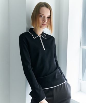 シンセティックフルニードル ハーフジップニット