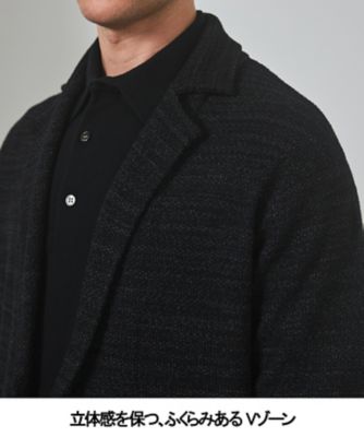 テーラード設計【洗える】ニット カーディガンジャケット