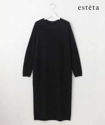 【エステータ】マーセライズドウールカシミヤ　ニットワンピース（ＫＲＨ６ＣＷ０９２３）
