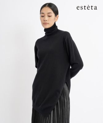 【SALE】esteta (Women)/エステータ スリットデザイン ニット(KRH6CW0941) 005_クロ トップス【三越伊勢丹/公式】