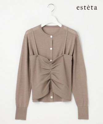 esteta (Women)/エステータ ビスチェカーディガン(KRH6GW0928) 030_チャイロ トップス【三越伊勢丹/公式】