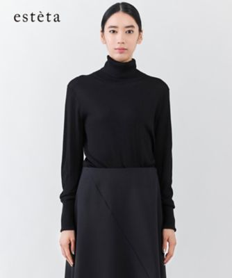 ＜esteta (Women)＞【エステータ】シルクリブ　タートルニット（ＫＲＨ６ＧＷ０９３１）