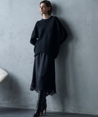 エステータ】アシンメトリーデザイン ハイネックニット