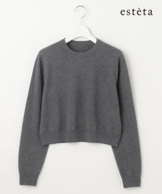 【SALE】esteta (Women)/エステータ 大きいサイズ クルーネック プルオーバーニット(KRH7CW0943) 004_グレー トップス【三越伊勢丹/公式】